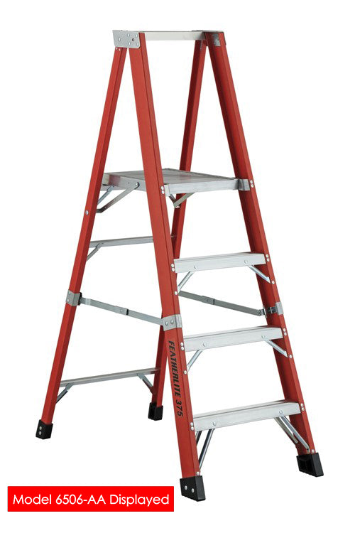 FEATHERLITE 6508-AA 8′ SUPER-HEAVY DUTY FIBERGLASS STEPLADDER