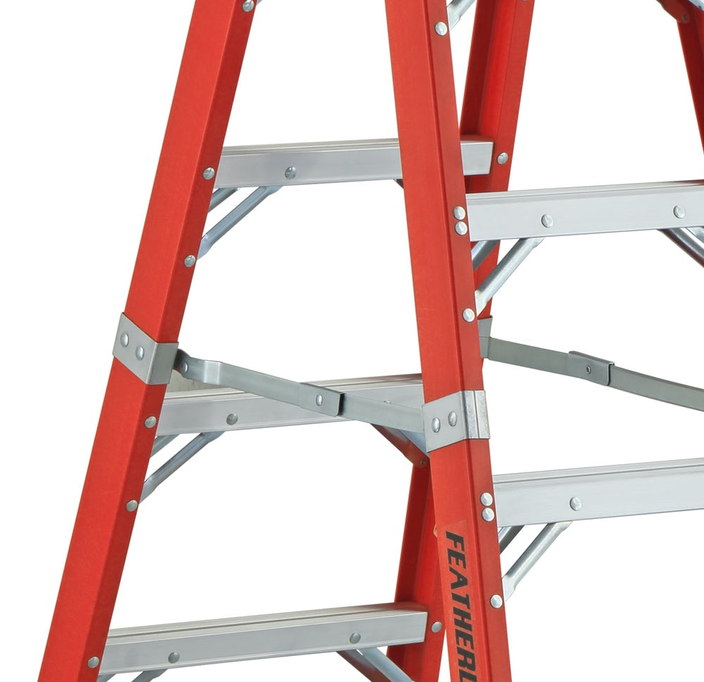 FEATHERLITE 6606-AA 6′ SUPER-HEAVY DUTY FIBERGLASS STEPLADDER