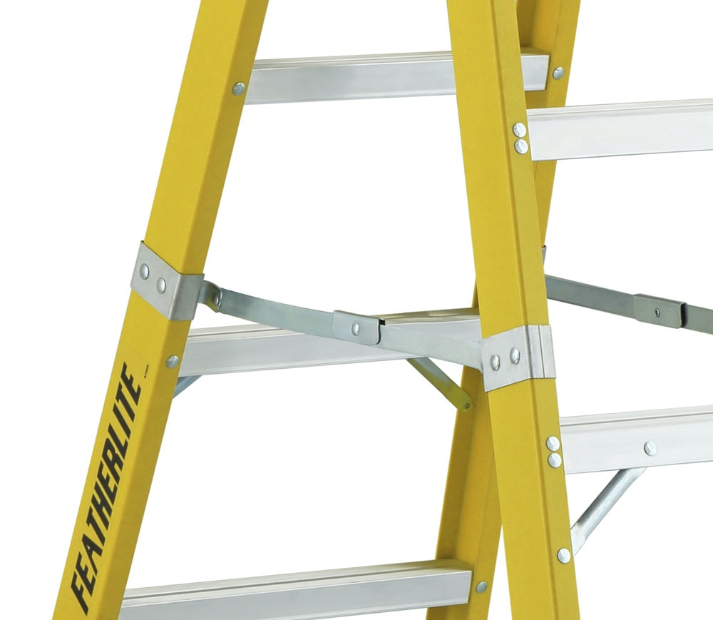 FEATHERLITE 6608 8′ EXTRA-HEAVY DUTY FIBERGLASS STEPLADDER
