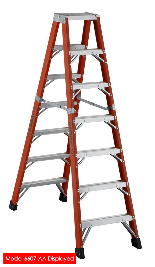 FEATHERLITE 6612-AA 12′ SUPER-HEAVY DUTY FIBERGLASS STEPLADDER