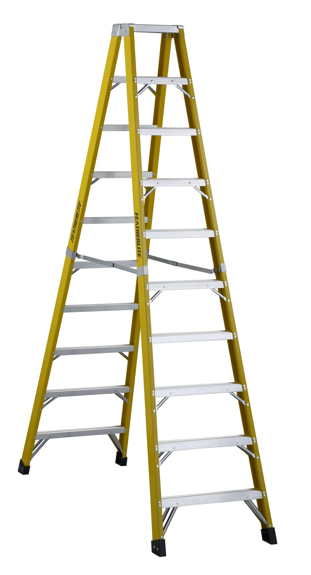 FEATHERLITE 6610 10′ EXTRA-HEAVY DUTY FIBERGLASS STEPLADDER