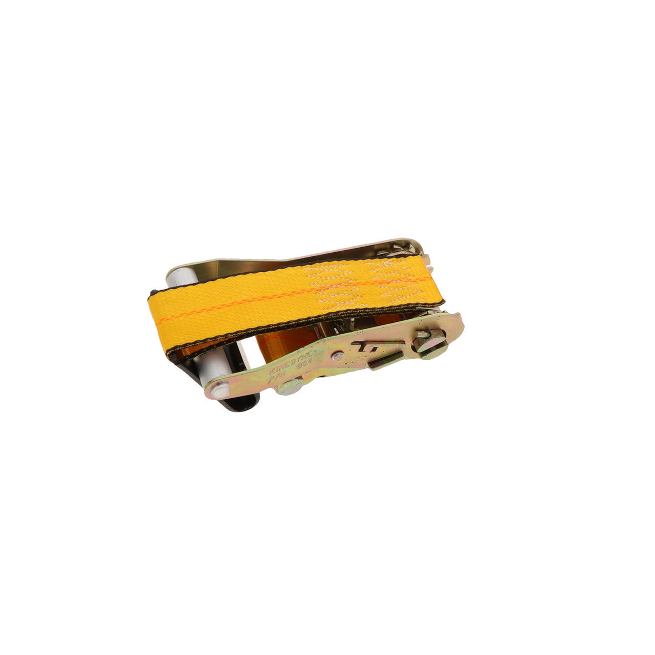 Kinedyne 2" Flat Hook Ratchet Strap Replacement Fixed End w/ Ratchet - 519920 showing ratchet, flat hook, and 2-inch webbing by Kinedyne