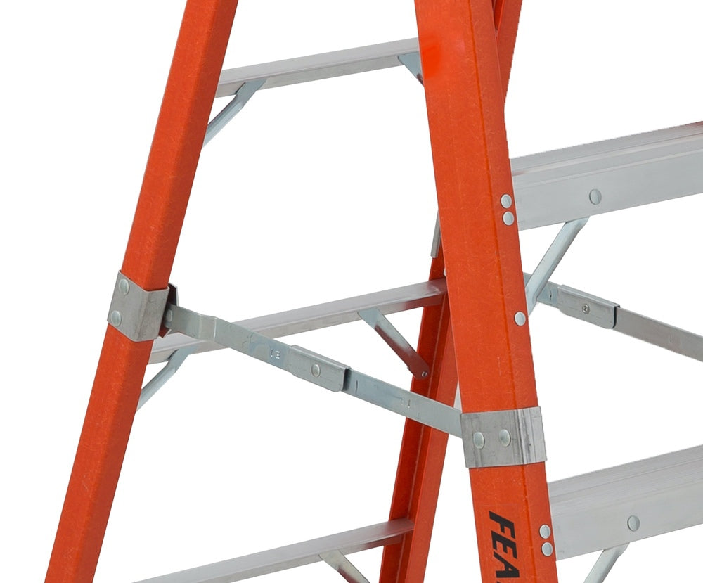 FEATHERLITE 6810-AA 10′ SUPER-HEAVY DUTY FIBERGLASS STEPLADDER