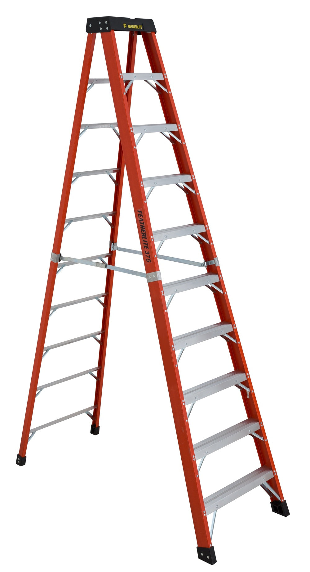 FEATHERLITE 6810-AA 10′ SUPER-HEAVY DUTY FIBERGLASS STEPLADDER