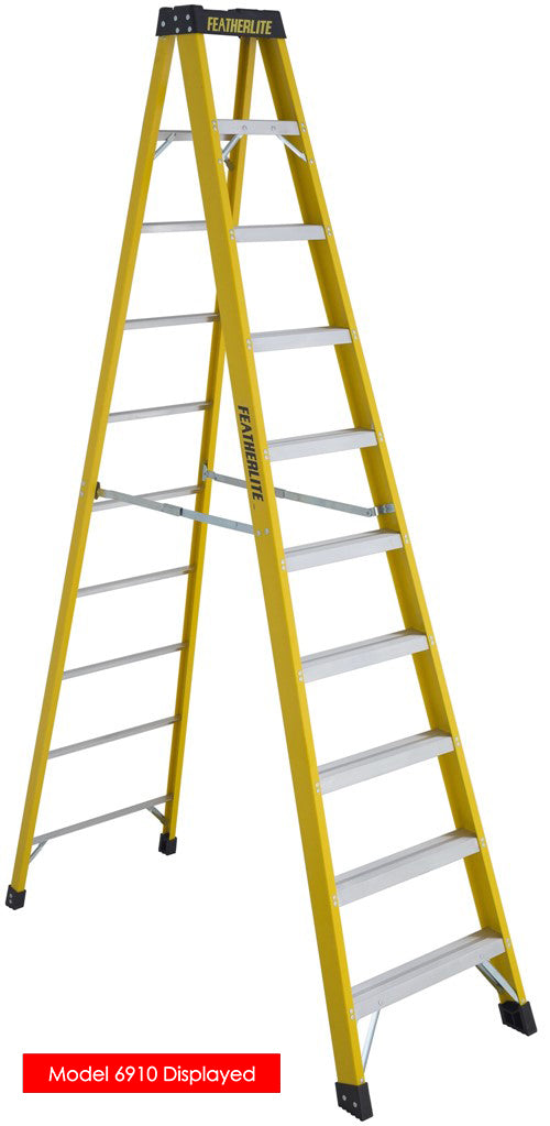FEATHERLITE 6912 12′ EXTRA-HEAVY DUTY FIBERGLASS STEPLADDER