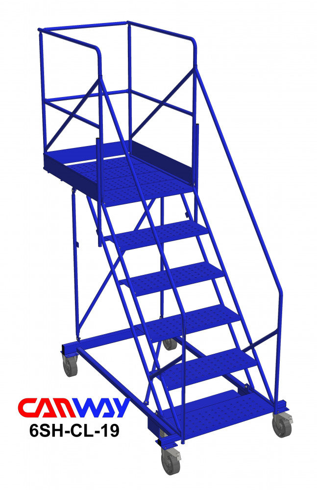 6 Step 50° Cantilever Mobile Ladder Stand, 19" overhang