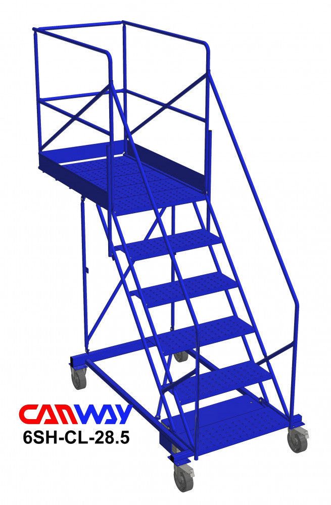 6 Step 50° Cantilever Mobile Ladder Stand, 28" overhang