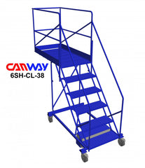 6 Step 50° Cantilever Mobile Ladder Stand, 38" overhang