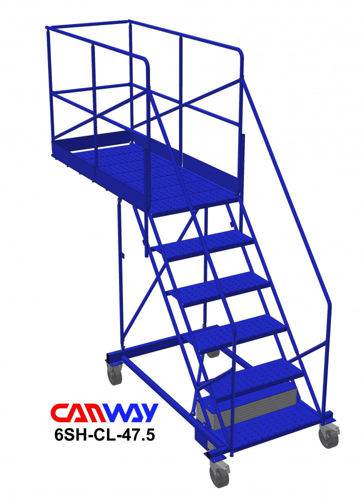 6 Step 50° Cantilever Mobile Ladder Stand, 47" overhang