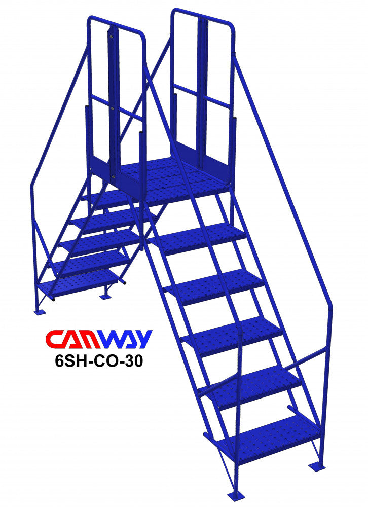 6 Step 50° Safety Angle Crossover Ladder