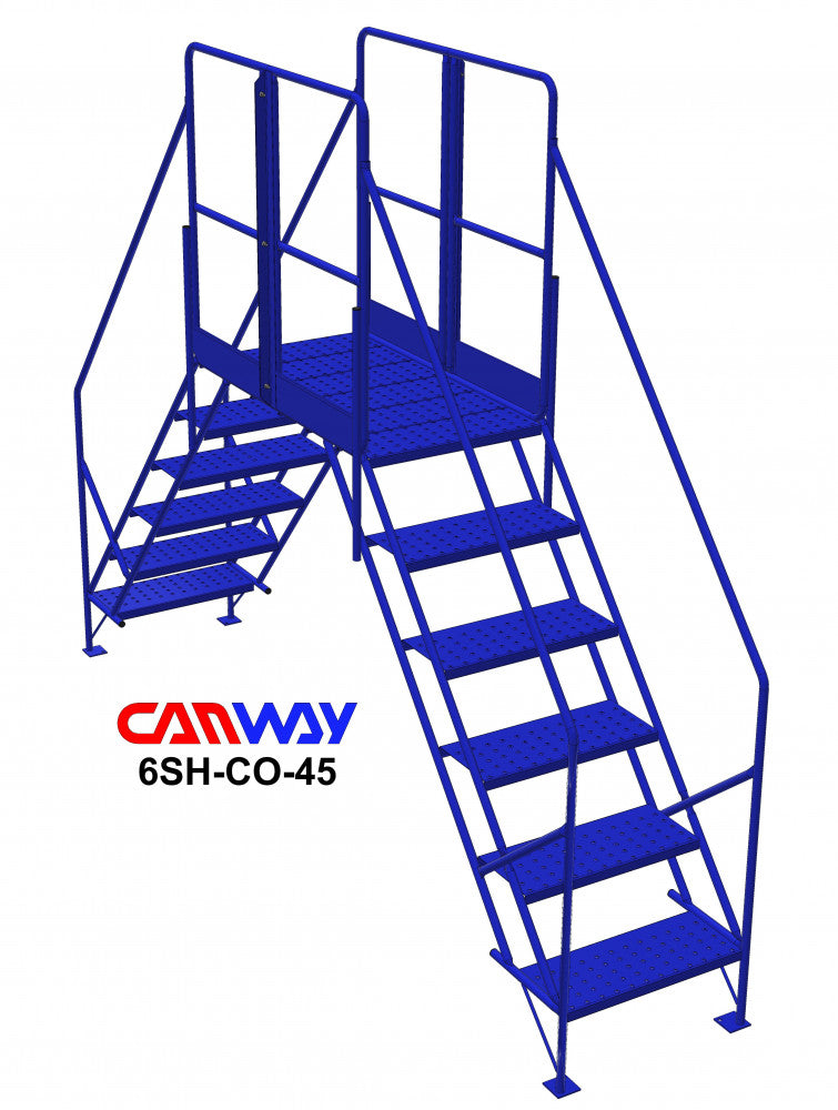 6 Step 50° Safety Angle Crossover Ladder