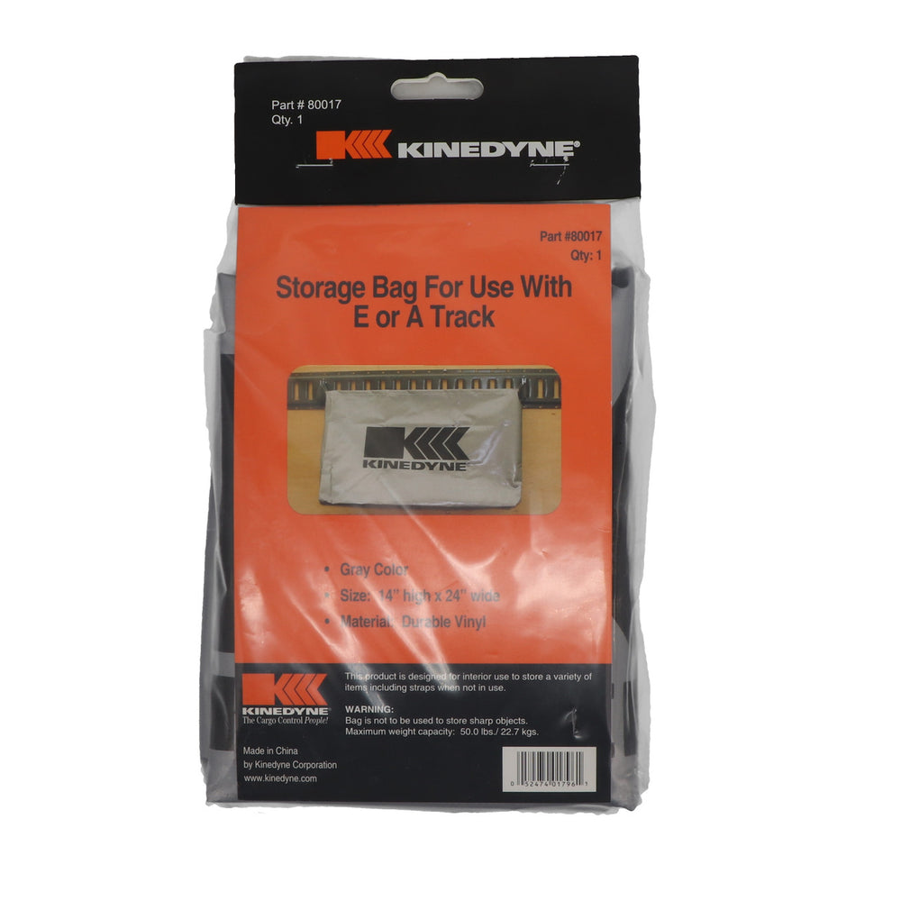 Kinedyne Logistic Strap Storage Bag, durable vinyl strap storage bag for Series E or A track, used in fleets and warehouses