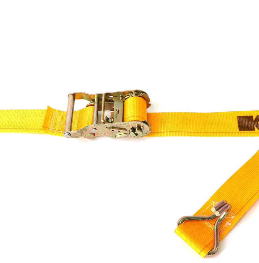 Kinedyne 2 inch by 12 foot Narrow Wire Hook Logistic Ratchet Strap by Kinedyne for industrial load securement