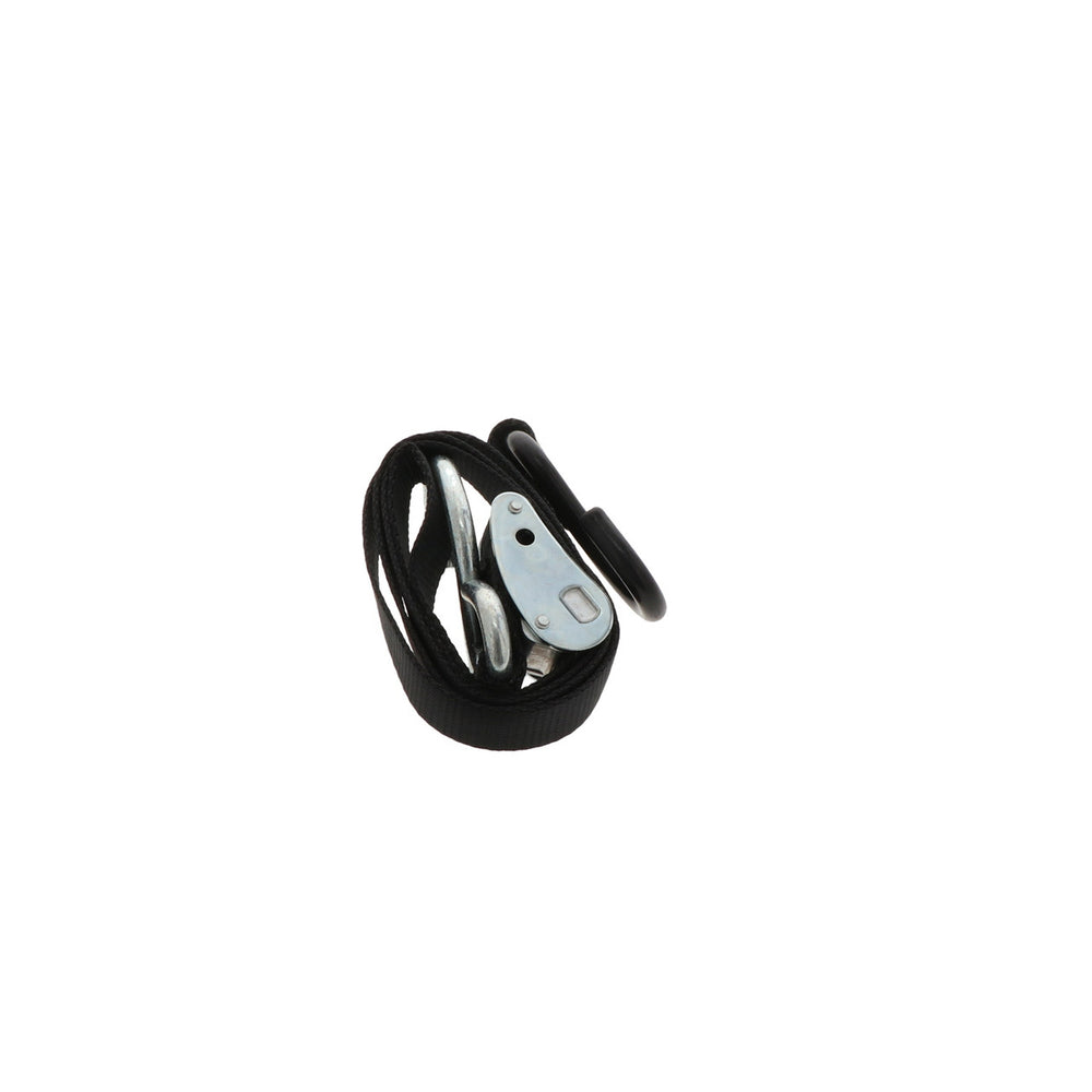 Kinedyne Pair of 1" by 5' S Hook Cam Buckle Straps showing 1-inch polyester webbing, cam buckles and vinyl-coated S hooks by Kinedyne