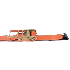 Kinedyne 4" by 30' K-FORCE Flat Hook Ratchet Strap showing 4-inch webbing, ratchet and flat hook fittings