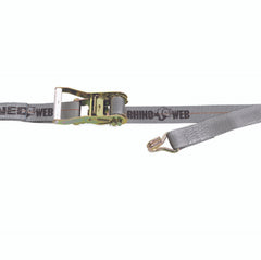 Kinedyne 2" by 30' Rhino MAX Narrow Wire Hook Ratchet Strap showing webbing, wide-handle ratchet and narrow hook by Kinedyne