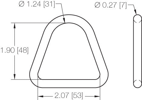 Kinedyne 2" D-Ring by Kinedyne, zinc-plated heat-treated carbon steel D-ring for 2-inch webbing and cargo securement