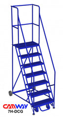 7 Step 60° Mobile Ladder Stand with Diamond Channel Grating