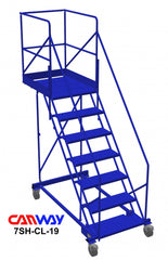 7 Step 50° Cantilever Mobile Ladder Stand, 28" overhang
