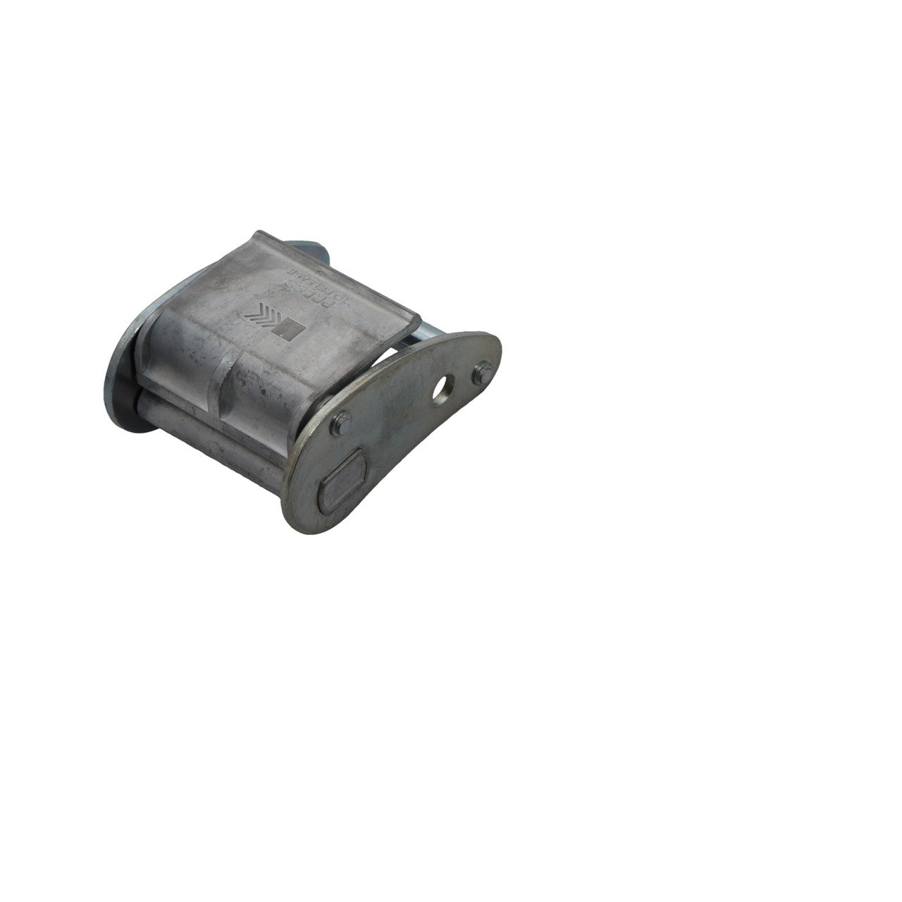 Kinedyne 2" Cam Buckle by Kinedyne showing diecast zinc alloy cam and webbing interface for industrial tie-down use