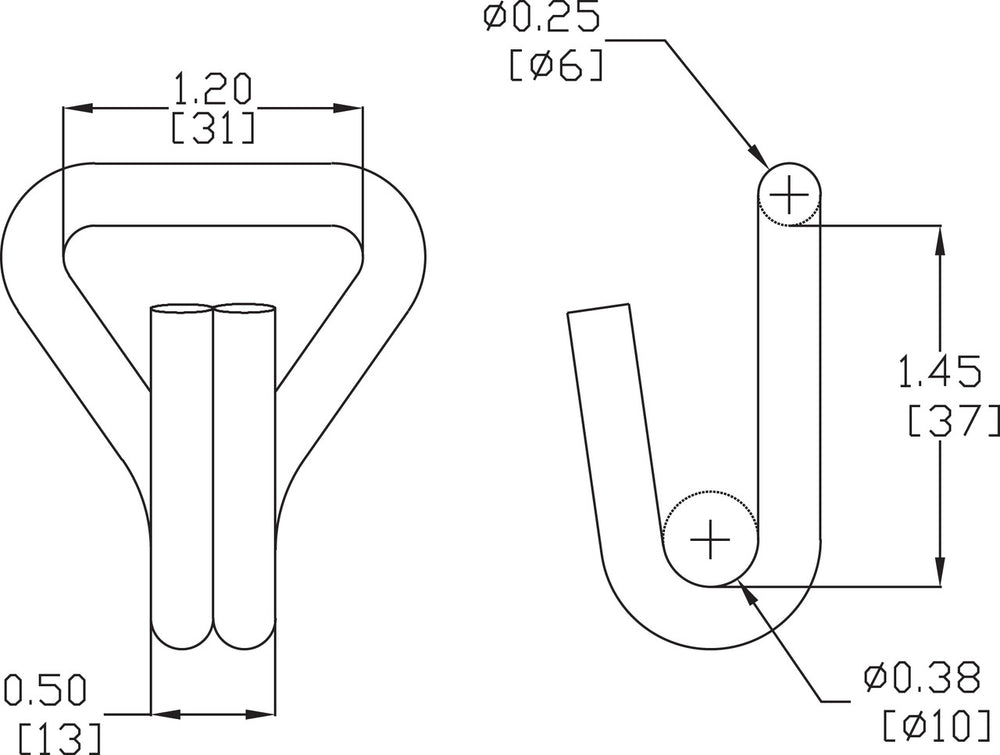 Kinedyne 1" Heavy-Duty Narrow Wire Hook by Kinedyne for industrial tie-down and cargo restraint, zinc plated carbon steel