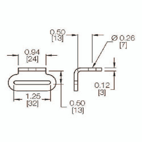 Kinedyne 1" 90-Degree Strap End Bolt Plate by Kinedyne, zinc-plated heat-treated carbon steel anchor point for 1" webbing