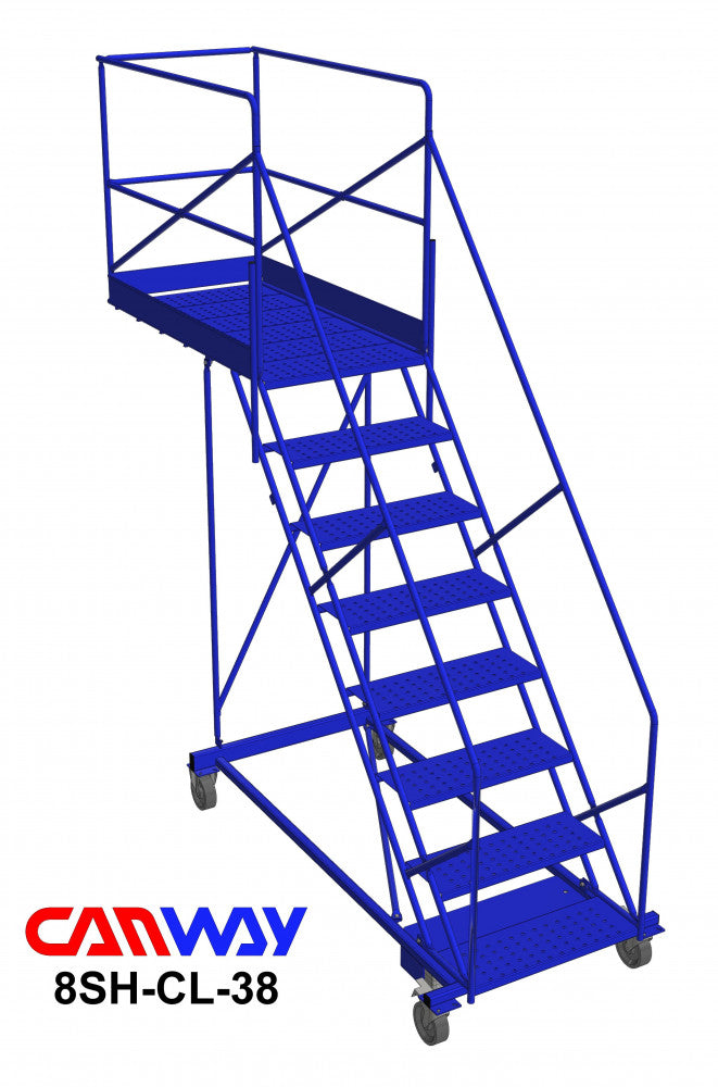 8 Step 50° Cantilever Mobile Ladder Stand, 38" overhang