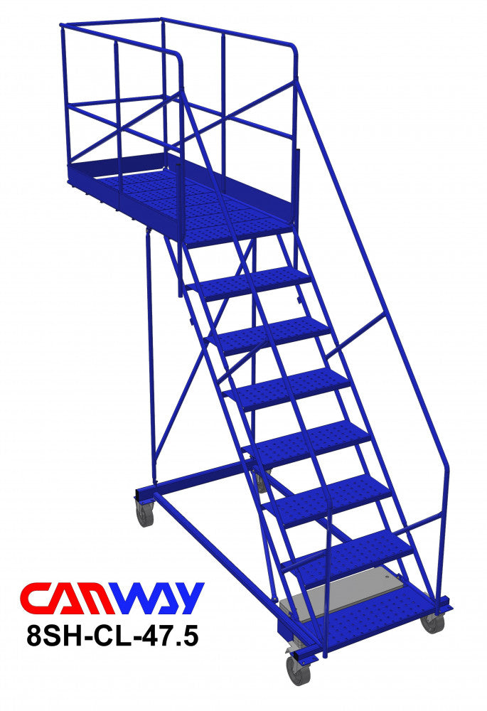 8 Step 50° Cantilever Mobile Ladder Stand, 47" overhang