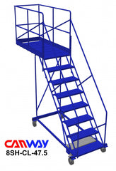 8 Step 50° Cantilever Mobile Ladder Stand, 47" overhang