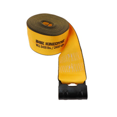 Kinedyne 4" by 35' Flat Hook Winch Strap showing 4-inch webbing and Kinedyne 1021 flat hook