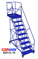 9 Step 50° Cantilever Mobile Ladder Stand, 19" overhang