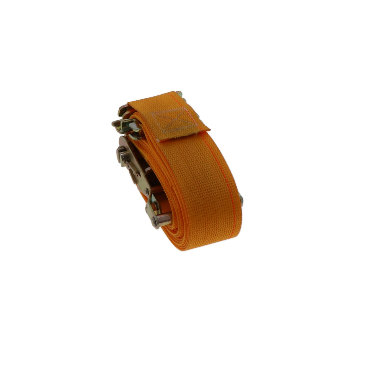 Kinedyne 2" by 12' Spring Loaded Logistic Ratchet Strap by Kinedyne showing webbing, ratchet, and spring loaded E/A fittings
