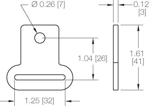 Kinedyne 1" Strap End Bolt Plate showing zinc-plated heat-treated carbon steel anchor plate for trailer strap securement