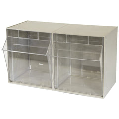 Beige 2 Compartment Tilt View Bin by FarrellPack