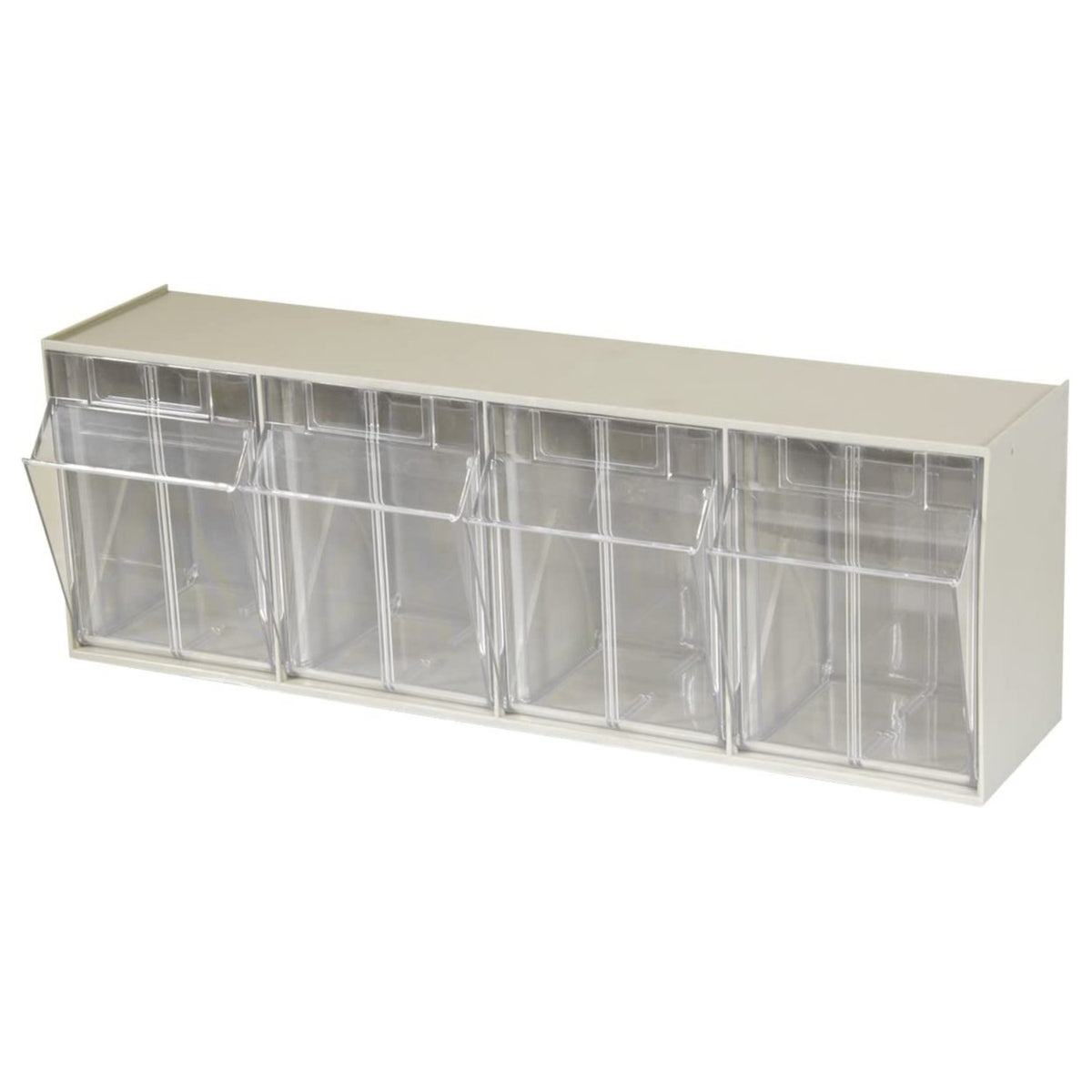 Beige 4 Compartment Tilt View Bin, 6-3/4" x 23-5/8" x 8-3/16" - A06704P05