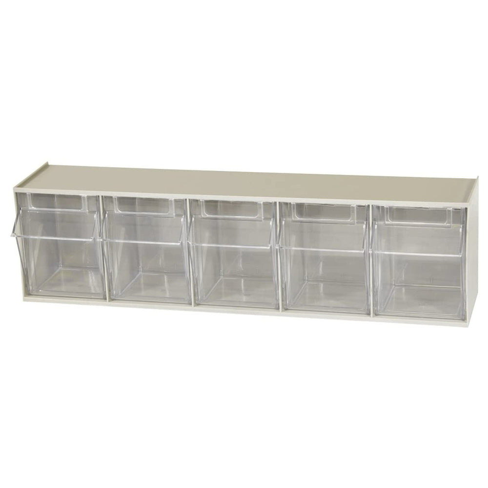 Beige 5-Compartment Tilt View Bin by FarrellPack