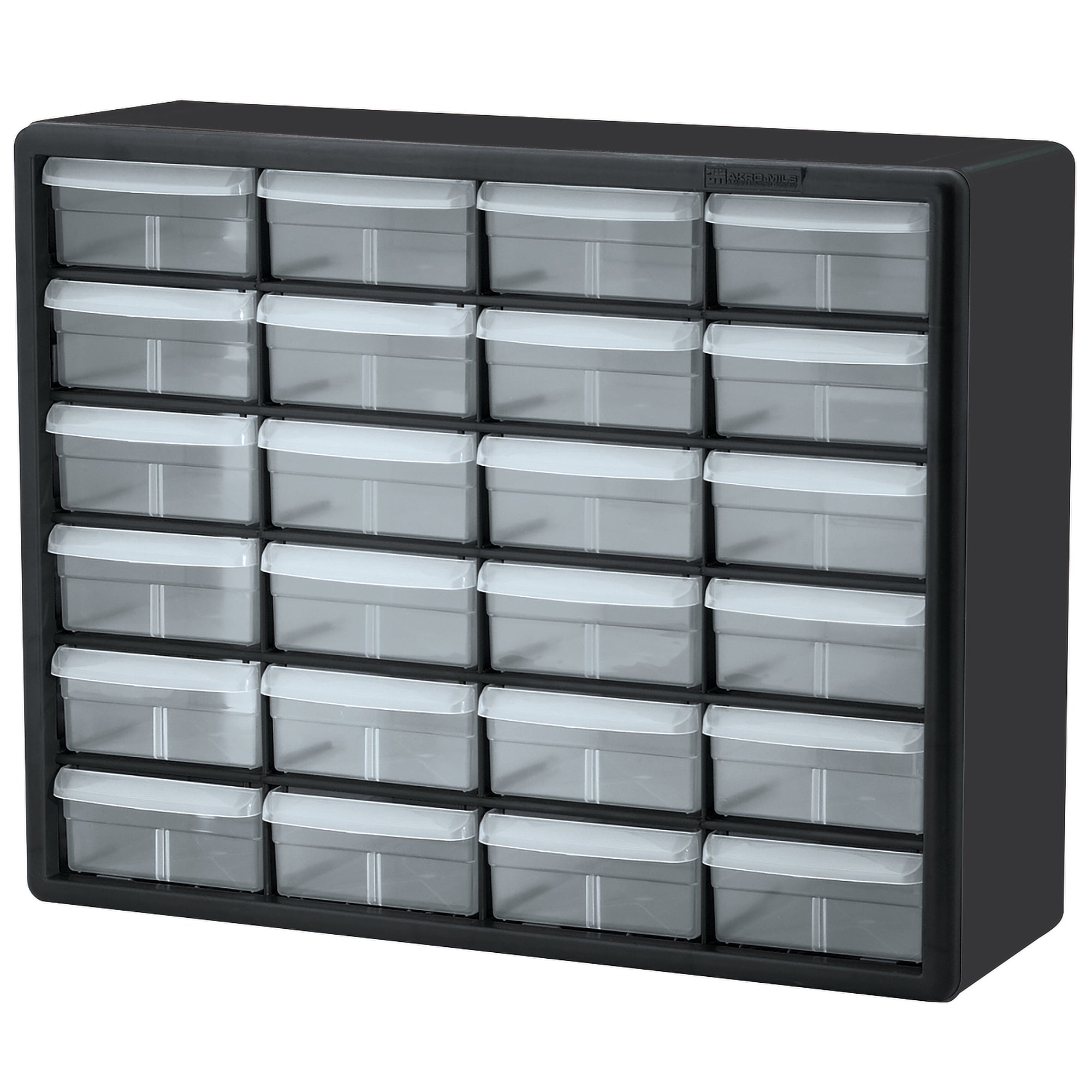 Black Plastic Storage Cabinet 20" w/ 24 Drawers - A10124E10