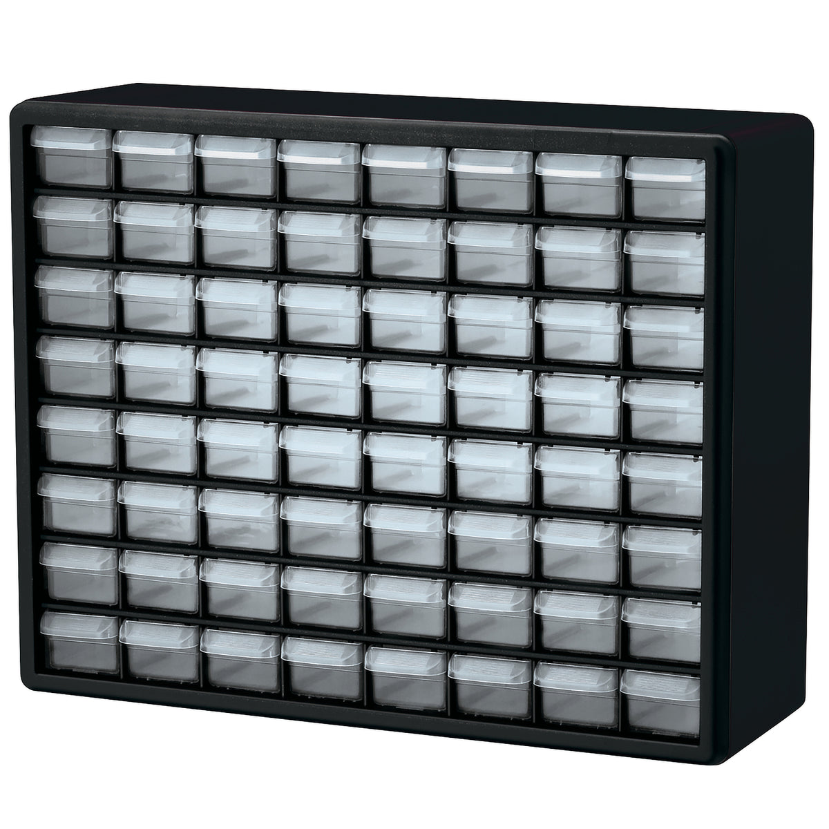 Black 20" Plastic Storage Cabinet w/ 64 Drawers - A10164E10