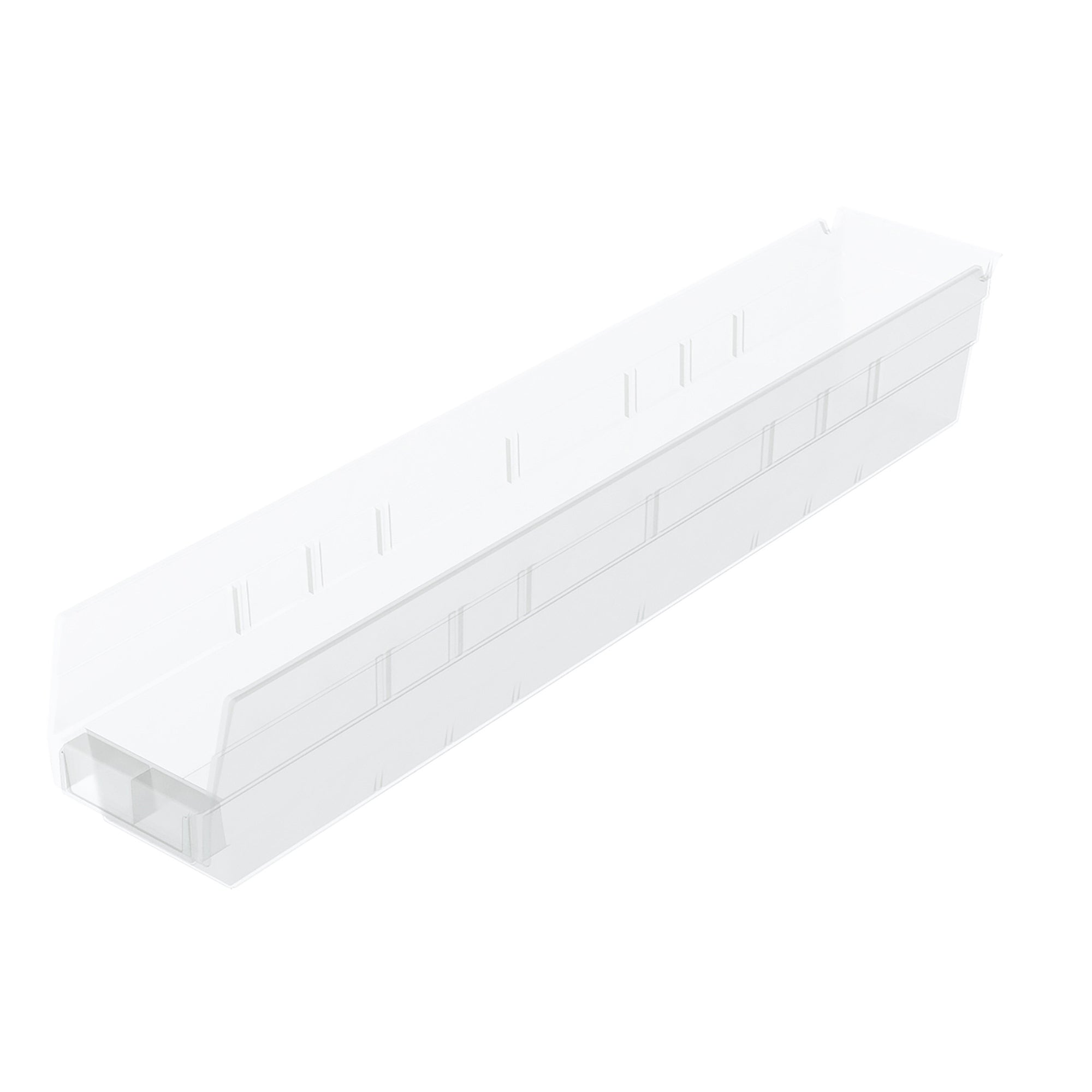 Clear Shelf Bin 23-5/8" x 4-1/8" x 4" by FarrellPack - A30124SCLAR
