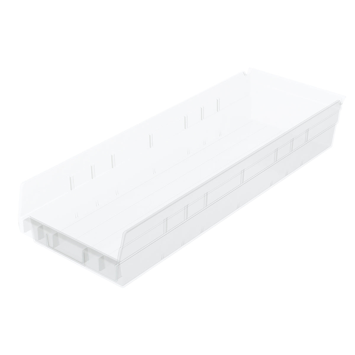 Clear Shelf Bin 23-5/8" x 6-5/8" x 4" by FarrellPack - A30164SCLAR