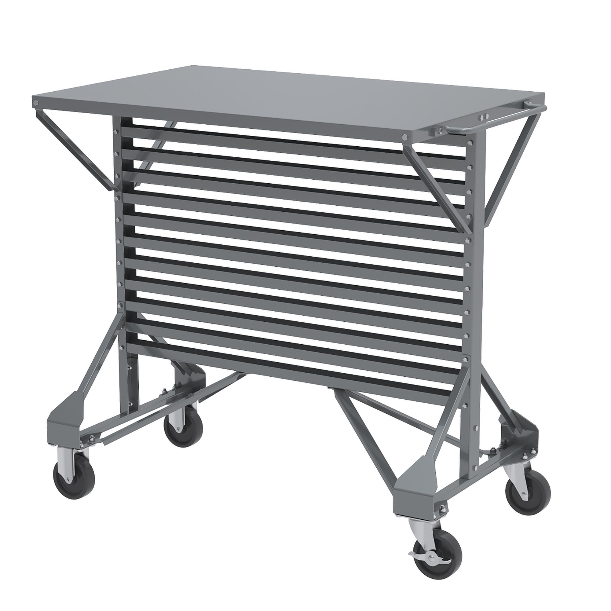 Grey 38.5"x24"x36.5" Rail Mobile Cart - A30812M