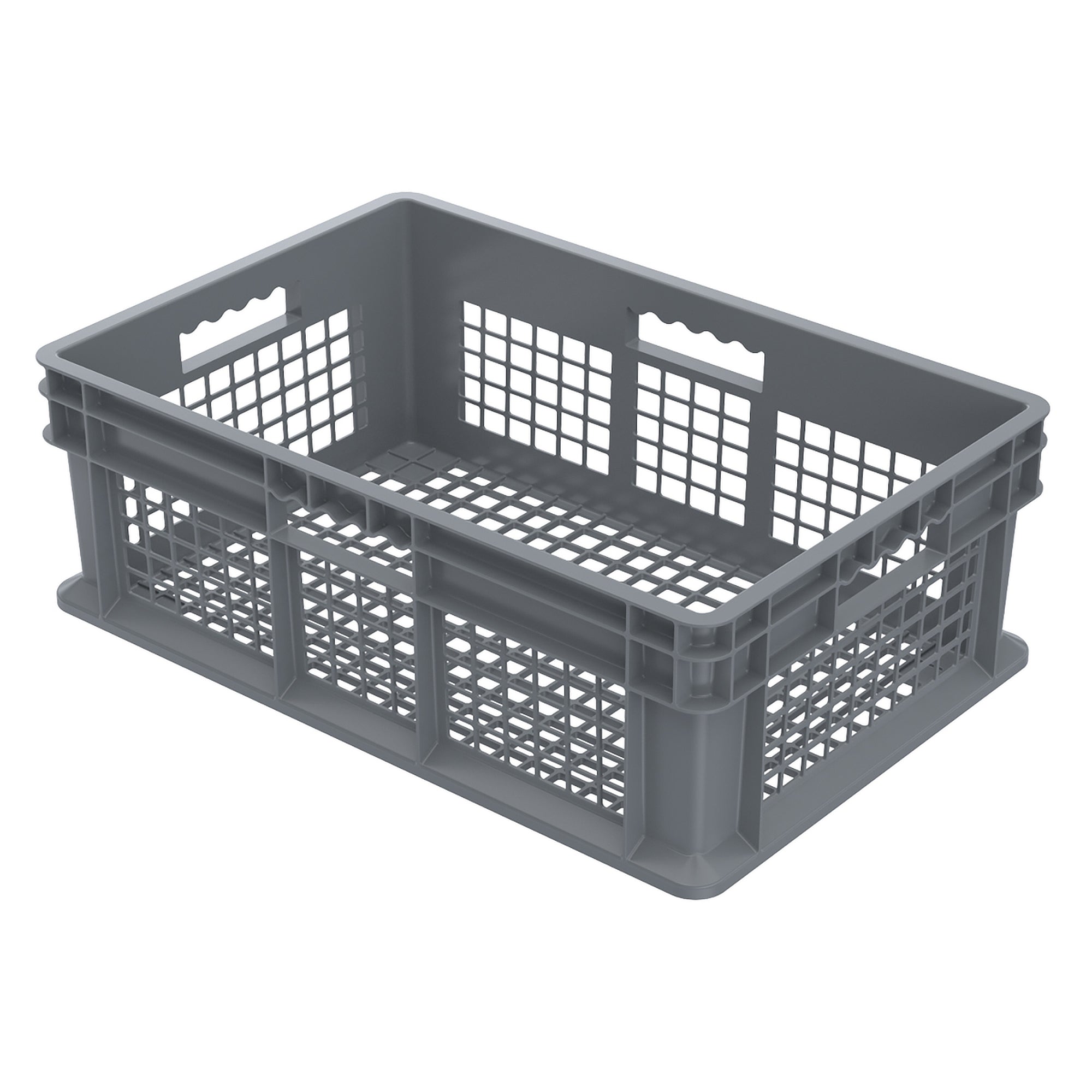 Grey Vented Straight Wall Container 23.75" x 15.75" x 8.25" - A37608E01