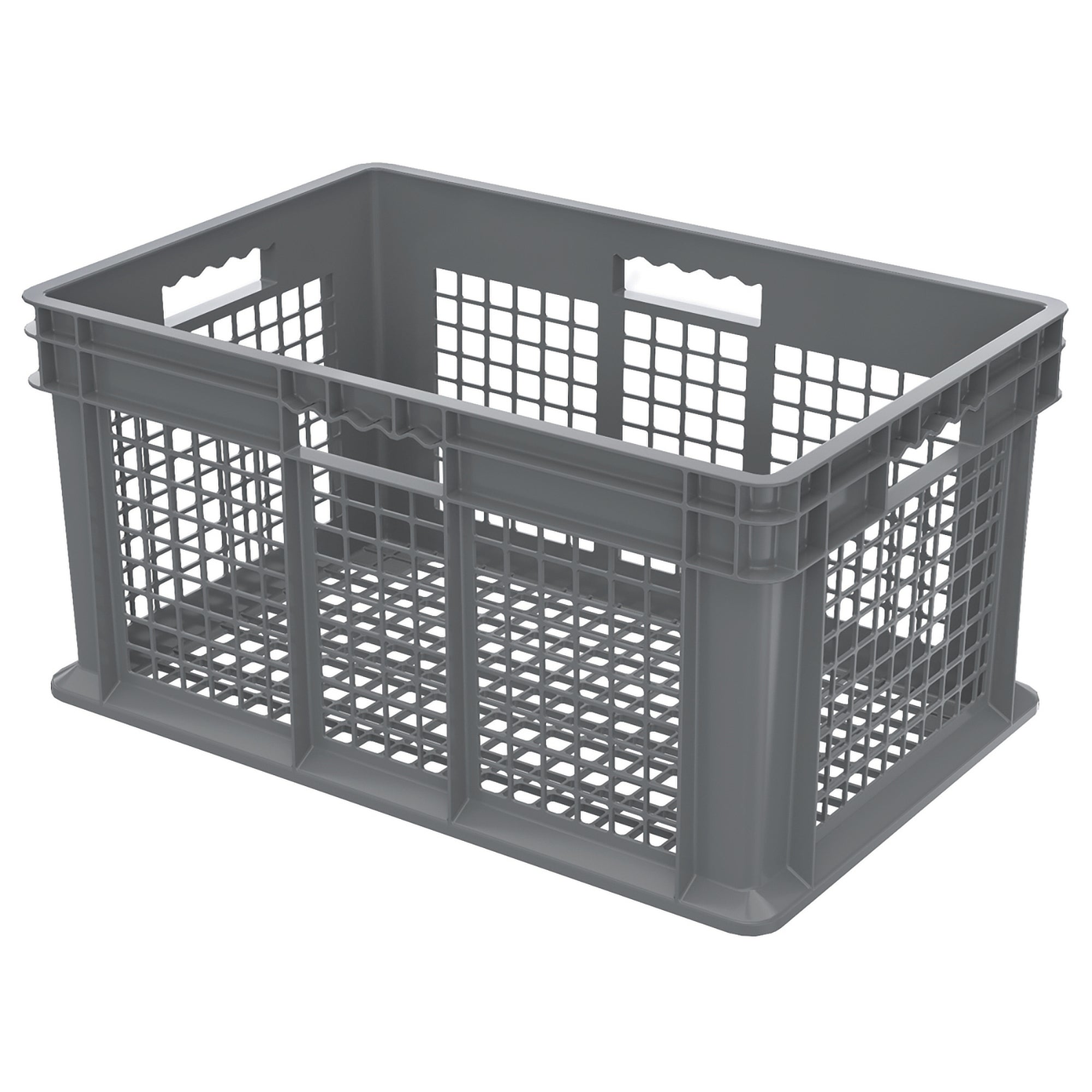 Grey Vented Straight Wall Container 23.75" x 15.75" x 12.25" - A37612E01