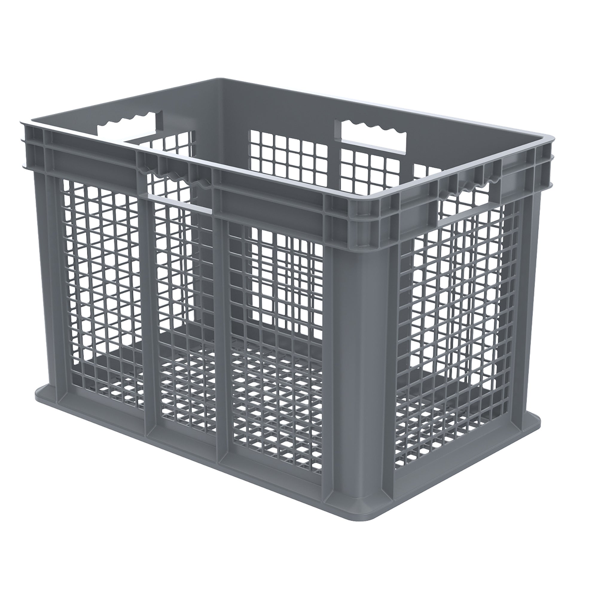 Grey Vented Straight Wall Container by FarrellPack