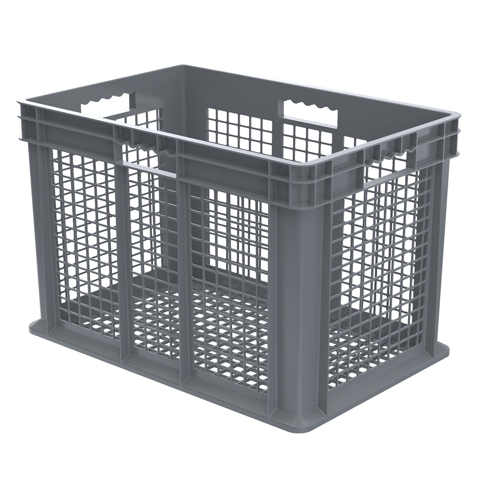 Grey Vented Straight Wall Container by FarrellPack