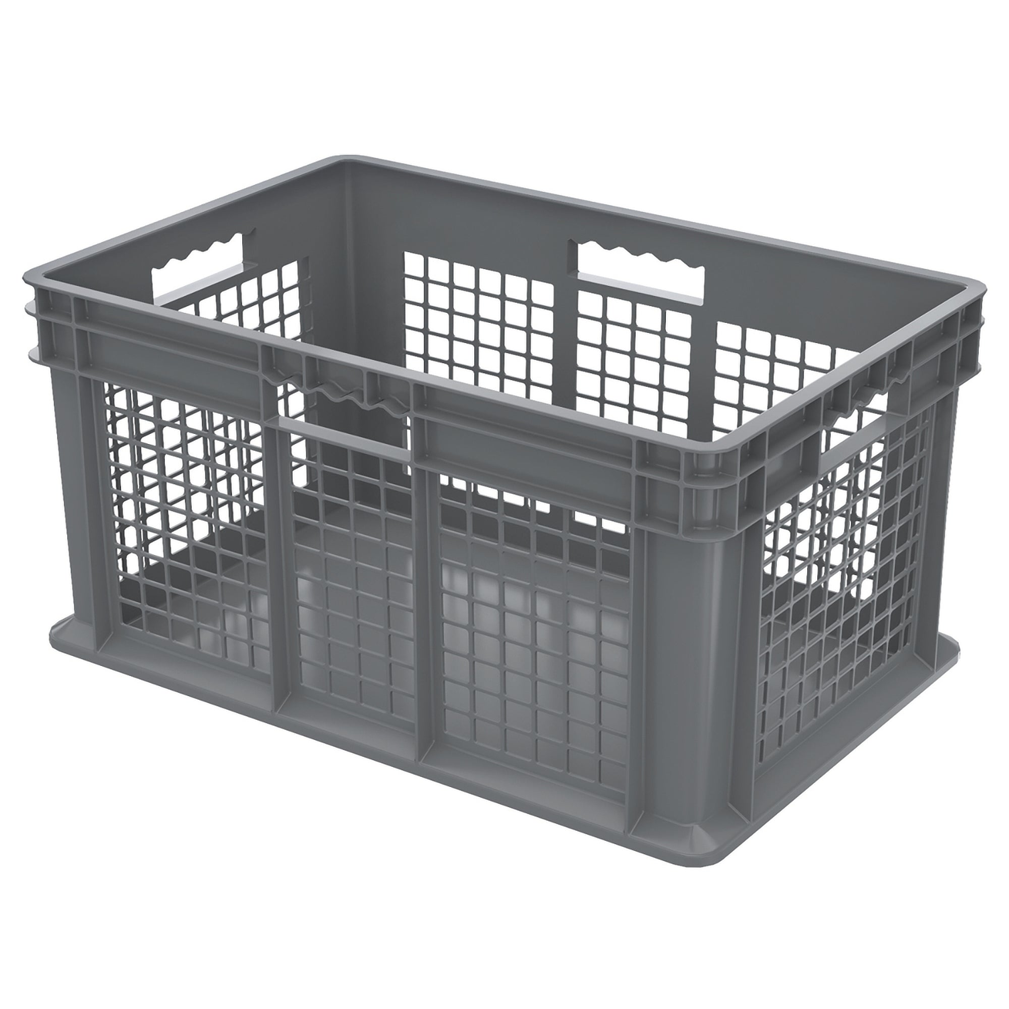 Grey Vented Side/Solid Base Container by FarrellPack