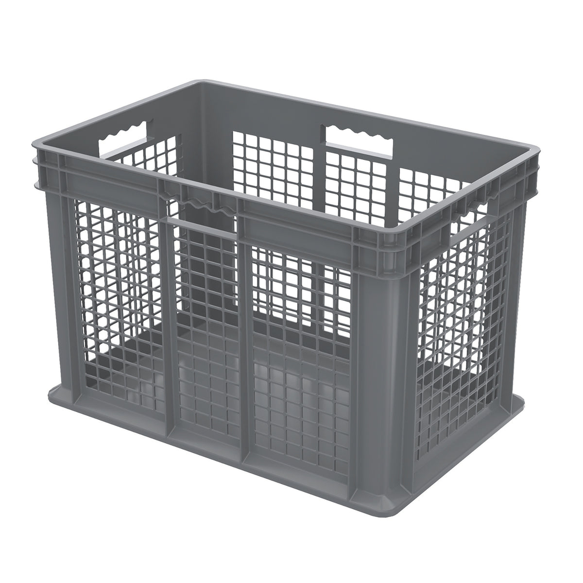 Grey Vented Side/Solid Base Container 23-3/4" x 15-3/4" x 16-1/8" - A37676E01