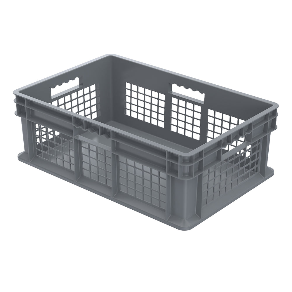 Grey Vented Side/Solid Base Container by FarrellPack