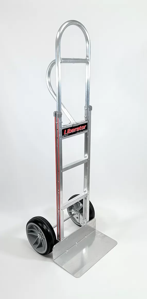 Straight Loop Vertical Grip Hand Truck with No Flat Wheels and Countersunk Nose Plate
