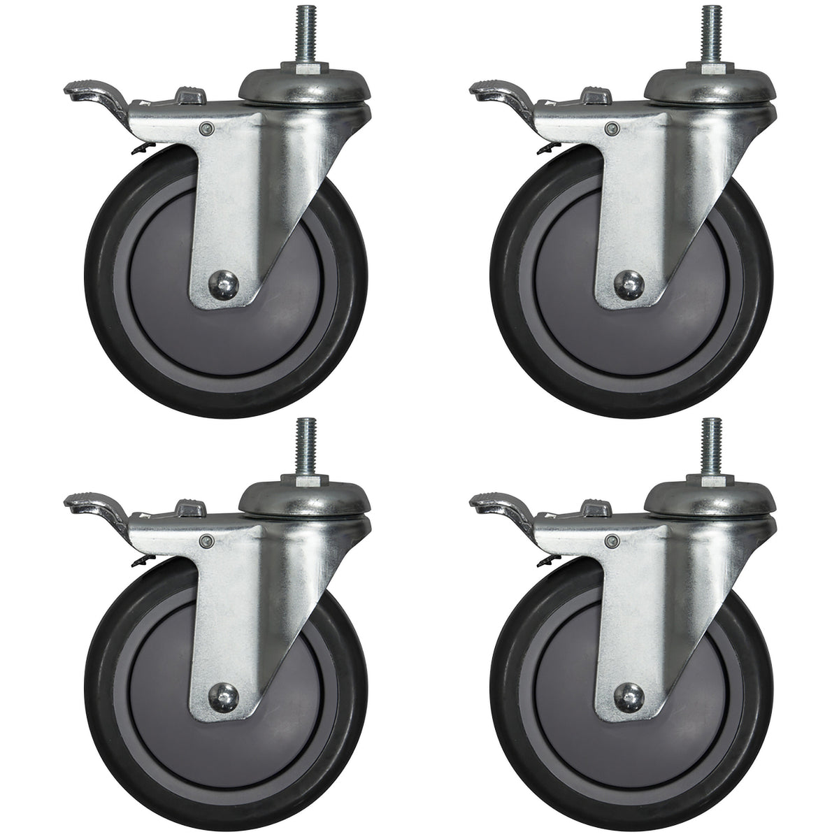 Chrome Casters with Brakes - Set of 4 - AWPCAST5Y